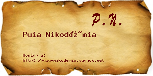 Puia Nikodémia névjegykártya